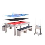 7FT Convertible Pool Table with Dining & Ping Pong