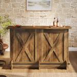 63-Inch Modern Bar Table with Footrest and Storage