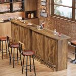 63-Inch Modern Bar Table with Footrest and Storage