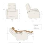 Leather Power Swivel Recliner Chair in Cognac Brown