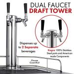 Kegco Stainless Steel Keg Dispenser with 2 Faucets