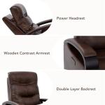 Leather Power Swivel Recliner Chair in Cognac Brown