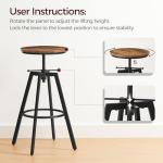 Adjustable Swivel Bar Stools Set of 2