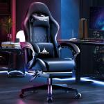 Ergonomic Gaming Chair with Massage and Footrest