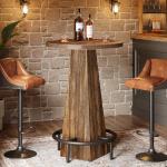 Tribesigns Rustic Round Pub Table, 37.4" High