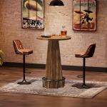 Tribesigns Rustic Round Pub Table, 37.4" High