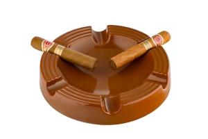 Vintage Brown Ceramic Cigar Ashtray for Men