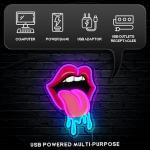 Neon Tongue LED Sign for Man Cave Decor