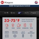 Kegco Triple Tap Digital Beer Dispenser K309B-3