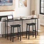 Set of 2 Industrial Bamboo Bar Stools