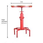 Adjustable Red Pub Bar Table for Man Cave