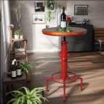 Adjustable Red Pub Bar Table for Man Cave