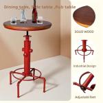 Adjustable Red Pub Bar Table for Man Cave