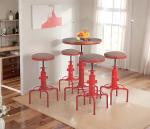 Adjustable Red Pub Bar Table for Man Cave