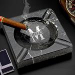 Personalized Black Marble Cigar Ashtray for All Use