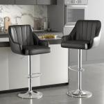 Adjustable Black Bar Stools Set of 2