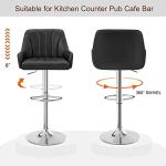Adjustable Black Bar Stools Set of 2