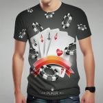 3D Poker Chips and Cards Men's T-Shirt
