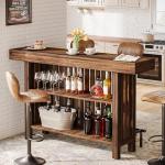Tribesigns 63-Inch Rustic 2-Tier Bar Table