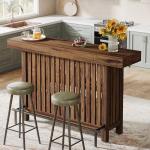 Tribesigns 63-Inch Rustic 2-Tier Bar Table
