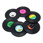 Vinyl Record Coasters for Drinks - Set of 6