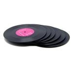 Vinyl Record Coasters for Drinks - Set of 6