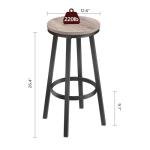 Set of 2 Swivel Bar Stools with Footrest