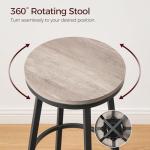 Set of 2 Swivel Bar Stools with Footrest
