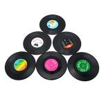 Vinyl Record Coasters for Drinks - Set of 6