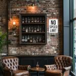 Funny No Speed Limit Metal Sign for Man Cave