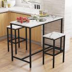 Modern 3-Piece Bar Table Set with Stools