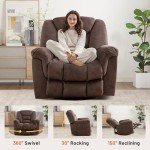 Oversized 360° Swivel Rocker Recliner Chair