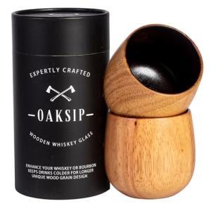 Charred Wooden Bourbon Drinking Glasses - 2 Pack