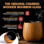 Charred Wooden Bourbon Drinking Glasses - 2 Pack