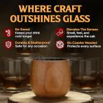 Charred Wooden Bourbon Drinking Glasses - 2 Pack