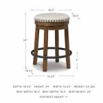 Brown & Black Upholstered Swivel Stool - 24" H