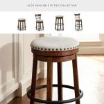 Brown & Black Upholstered Swivel Stool - 24" H