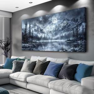 Black and White Forest Landscape Canvas Art
