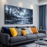 Black and White Forest Landscape Canvas Art