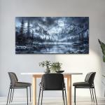 Black and White Forest Landscape Canvas Art