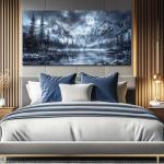 Black and White Forest Landscape Canvas Art