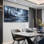 Black and White Forest Landscape Canvas Art