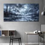 Black and White Forest Landscape Canvas Art