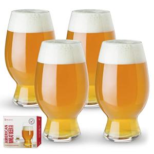 Set of 4 Witbier Glasses, Lead-Free Crystal