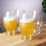 Set of 4 Witbier Glasses, Lead-Free Crystal