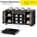 Large Black Bar Cabinet with Fridge Space