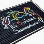 5 O'Clock Somewhere Rubber Bar Mat for Tiki Decor