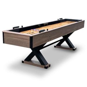 Rustic 9-Ft Shuffleboard Table with Accessories