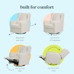 Arlo 270° Swivel Rocker Recliner Chair – Ivory