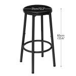 Set of 2 Black Bar Stools with Footrest